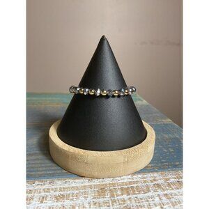 Beaded Stretch Bracelet With Gold & Silver Beads For Women